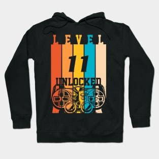 Level 11 Unlocked Video Game 11th Birthday Gamer Boys Hoodie